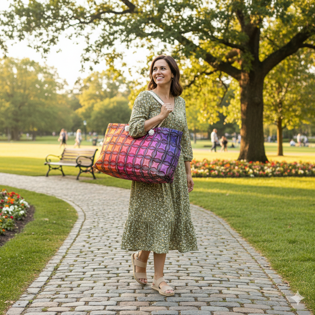 Sac de voyage à motifs géométriques colorés | Motif dégradé arc-en-ciel