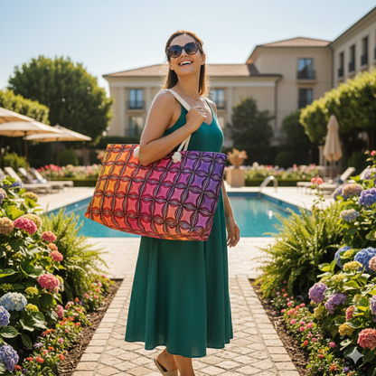 Sac de voyage à motifs géométriques colorés | Motif dégradé arc-en-ciel
