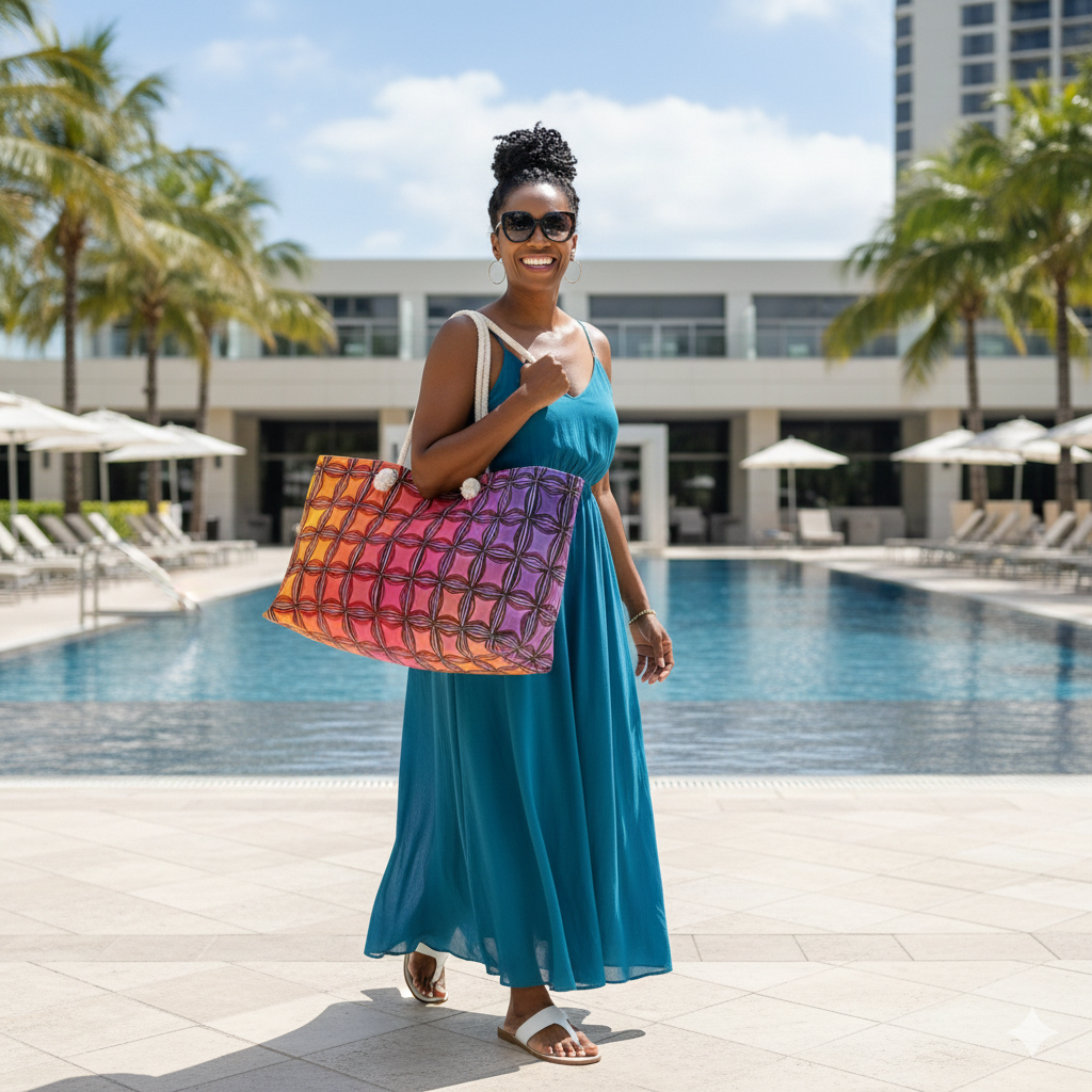 Sac de voyage à motifs géométriques colorés | Motif dégradé arc-en-ciel