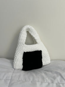 The Onigiri Bag - Crochet Fluffy Cloud Bag (with front and back pockets)