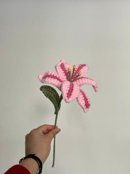 Handmade Crochet Lilies (Oriental Lily, Multi-coloured flowers)