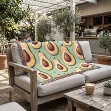 Jeté décoratif tissé motif avocat – Doux et confortable pour cuisine, salon et cadeaux