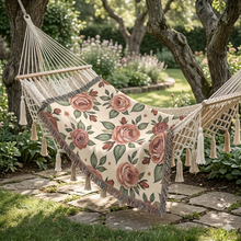 Floral Woven Blanket — Vintage Rose Throw for Living Room & Bedroom