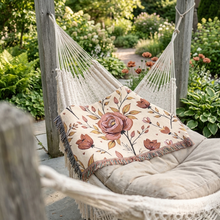 Floral Woven Blanket — Vintage Rose Throw