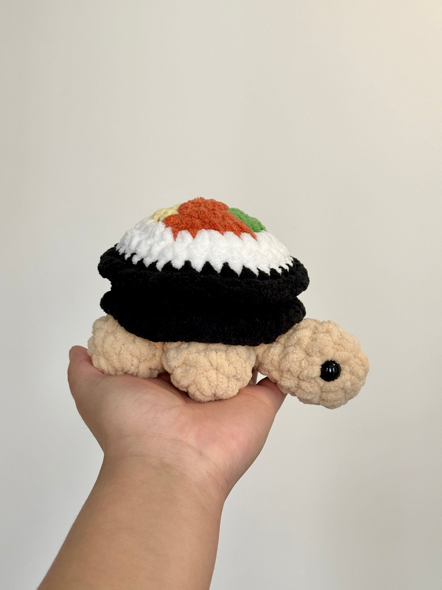 Crochet Turtle Plushie: Handmade Sushi Turtle Toy