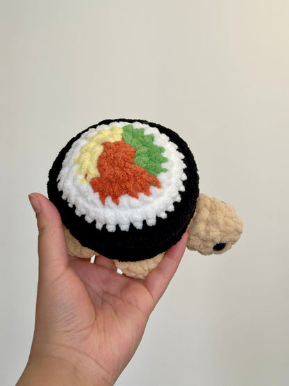Crochet Turtle Plushie: Handmade Sushi Turtle Toy