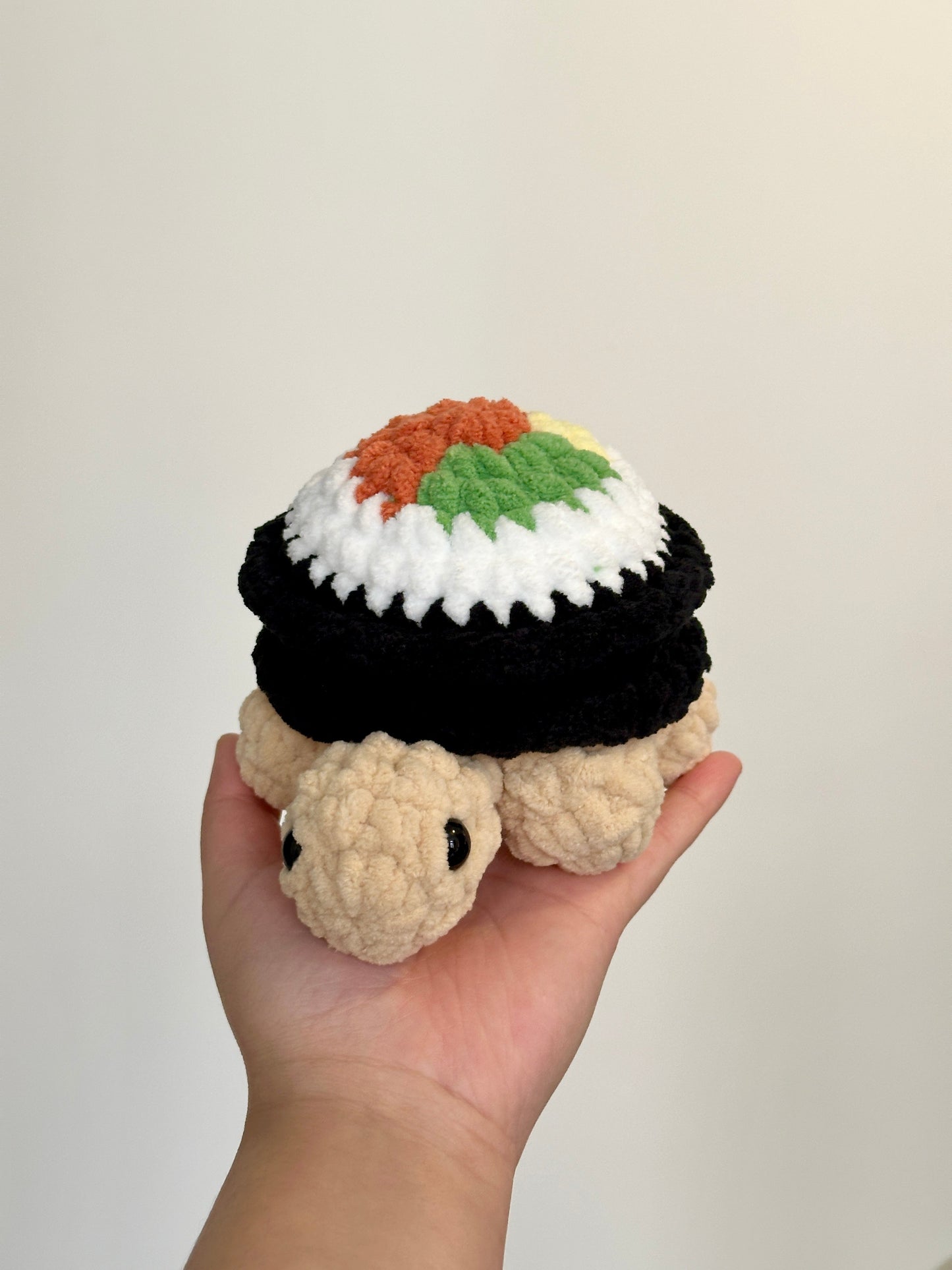 Crochet Turtle Plushie: Handmade Sushi Turtle Toy