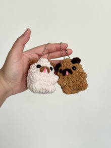 Handmade Crochet Dog Keychain – Pug Dog Charm