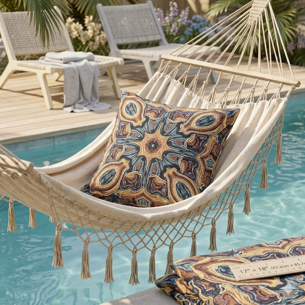 Coussin tissé bohème – Coussin décoratif à motif médaillon mosaïque
