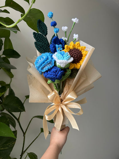 Mother's Day Crochet Flower Bouquet: Ready-made and Wrapped