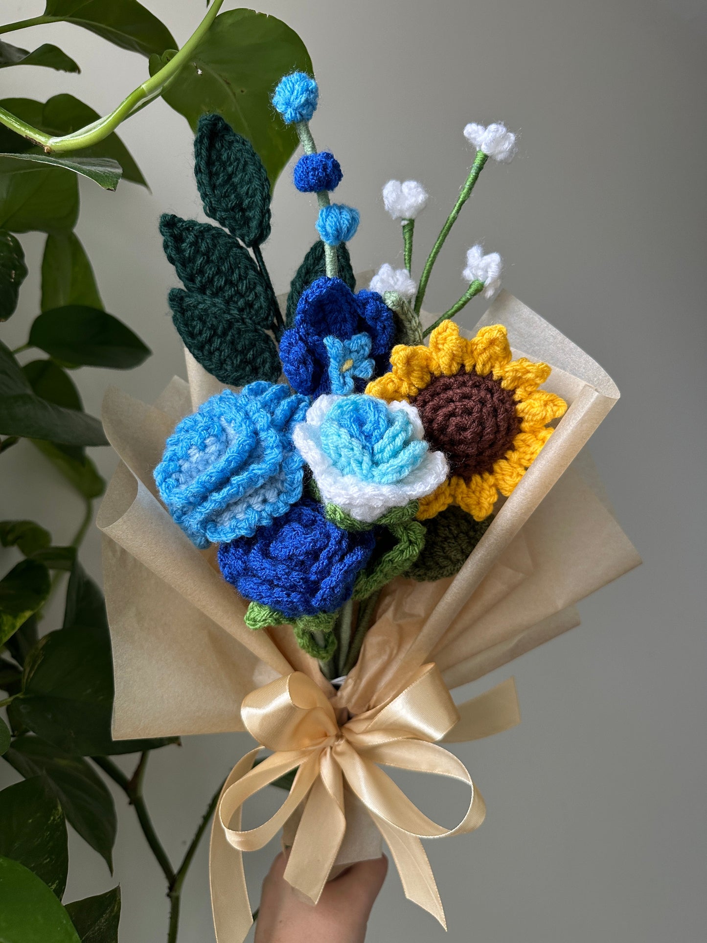 Mother's Day Crochet Flower Bouquet: Ready-made and Wrapped