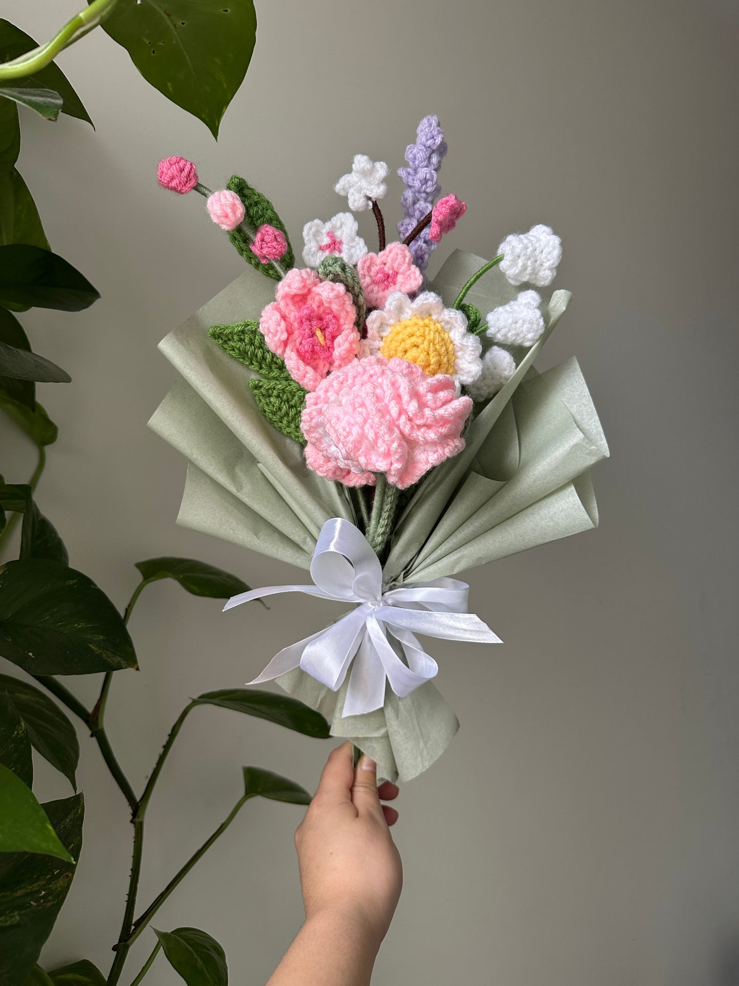 Mother's Day Crochet Flower Bouquet: Ready-made and Wrapped