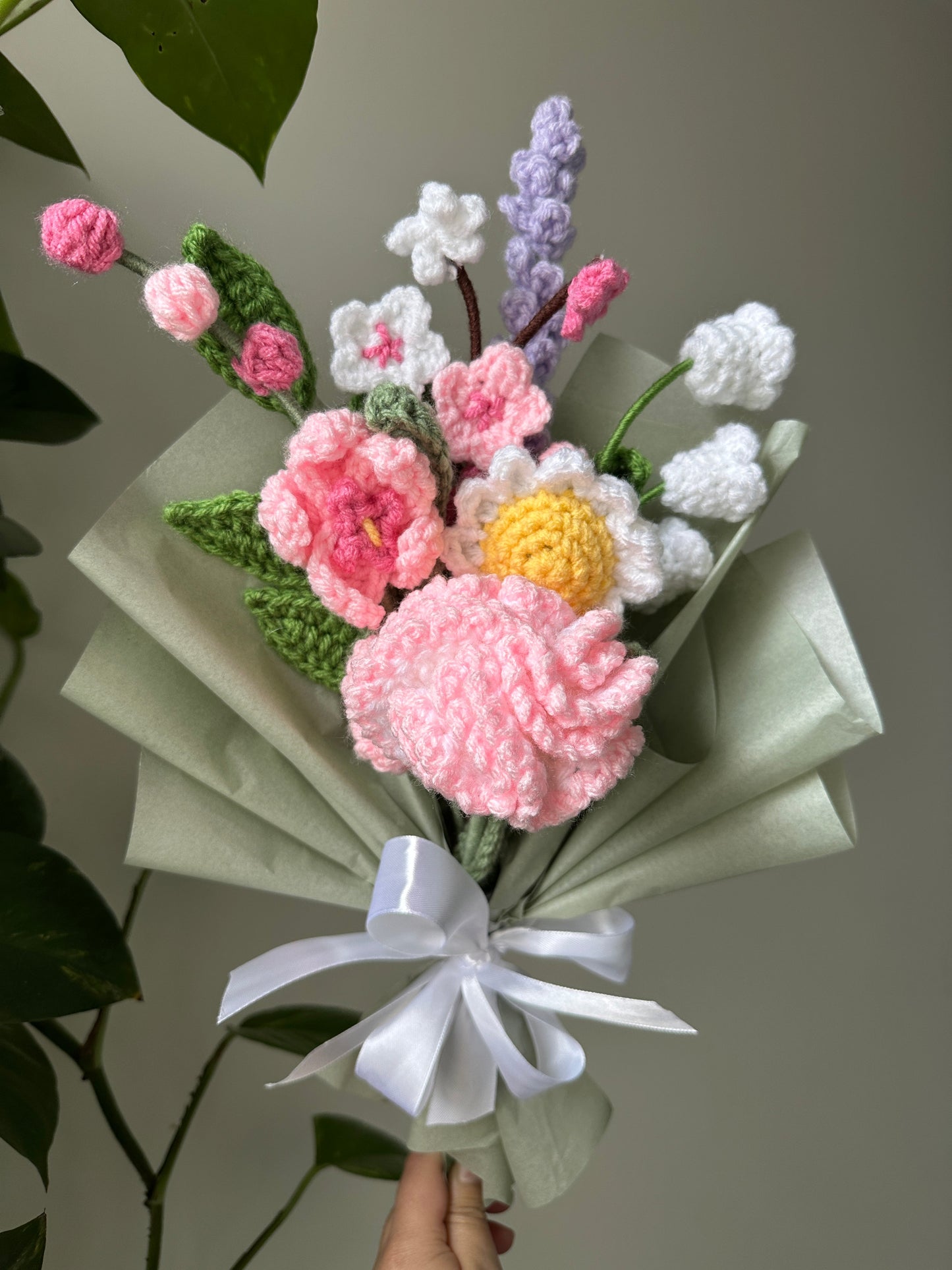 Mother's Day Crochet Flower Bouquet: Ready-made and Wrapped