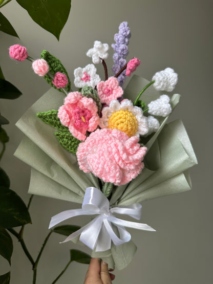 Mother's Day Crochet Flower Bouquet: Ready-made and Wrapped