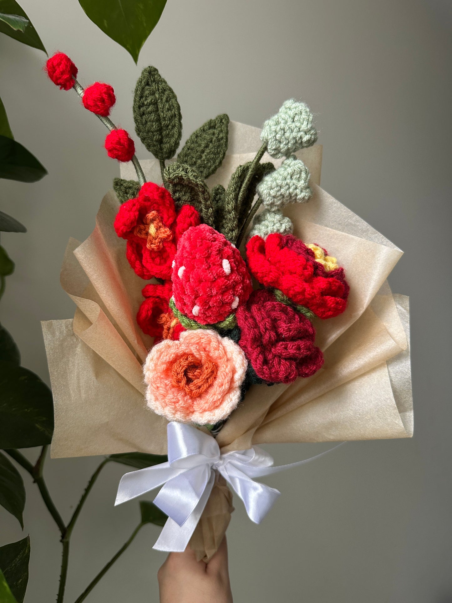 Mother's Day Crochet Flower Bouquet: Ready-made and Wrapped