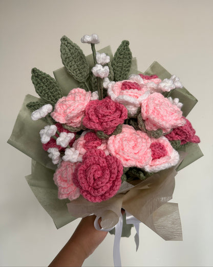 Crochet Rose (Handmade Multi-coloured flowers)