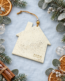 Ornement de Noël 2025 pour une nouvelle maison, fait à la main en argile et sable de plage de la Nouvelle-Écosse
