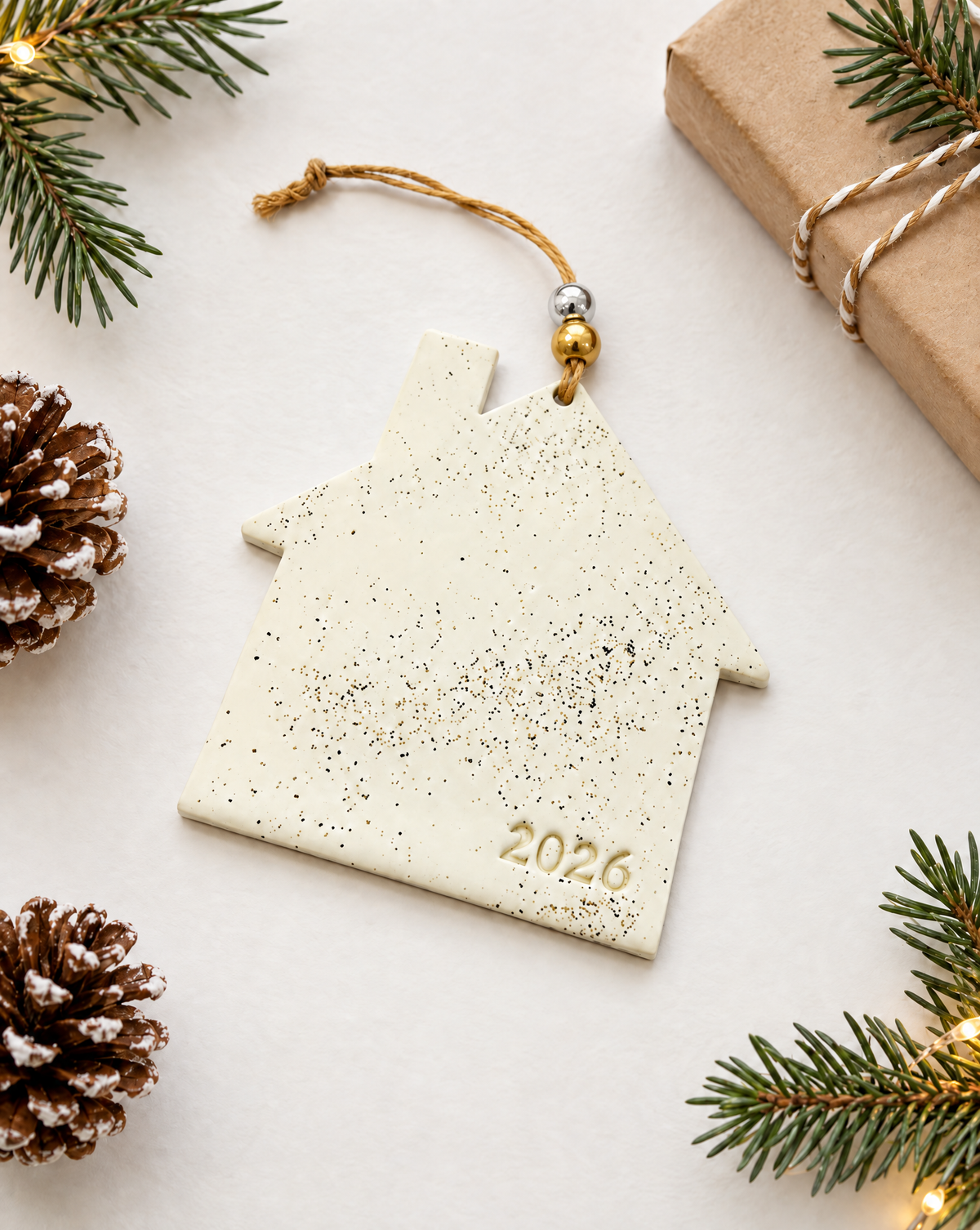 2026 New Home Christmas Ornament Handmade from Clay & Nova Scotia Beach Sand