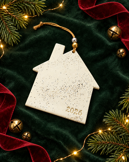 2026 New Home Christmas Ornament Handmade from Clay & Nova Scotia Beach Sand