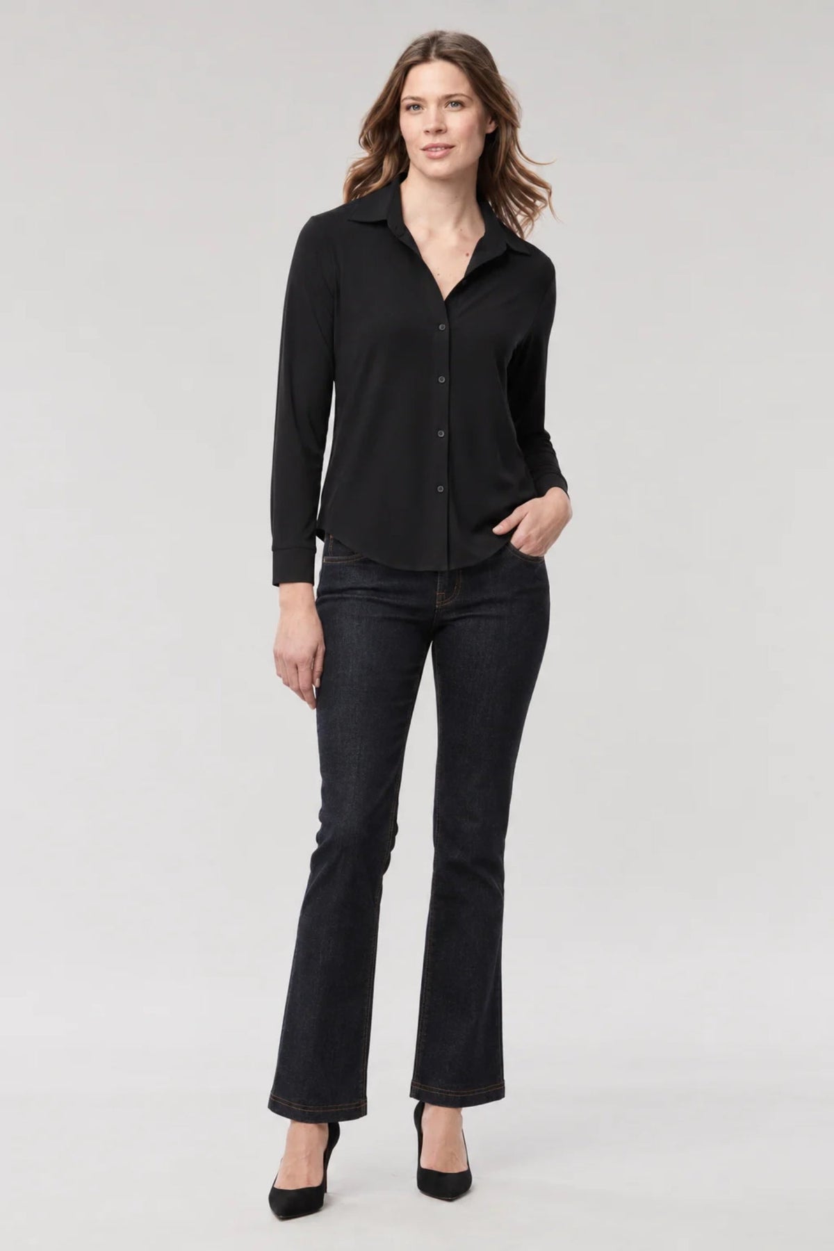 Bala Wrinkle-Free Button-Down Blouse