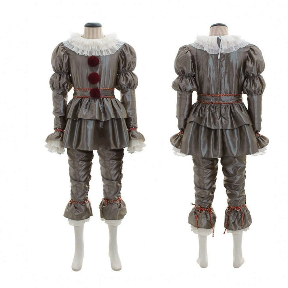 Ensemble de costume de clown pour femme – Tenue de bouffon pour fête d'Halloween avec accessoires