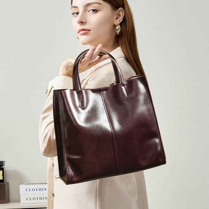 Sac à main élégant et polyvalent en cuir véritable haut de gamme pour femme