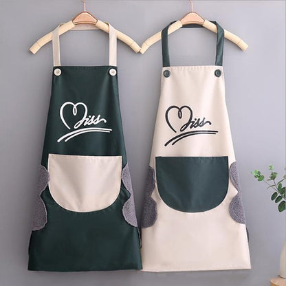 Tablier de cuisine imperméable avec essuie-mains intégré pour la maison