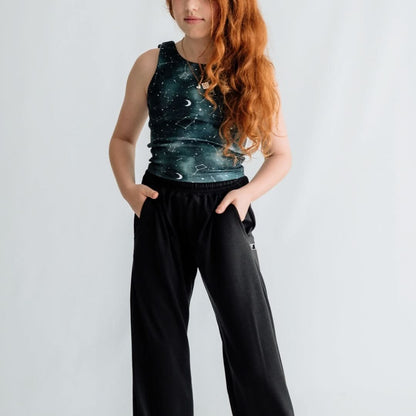 Youth Bamboo Longline Bralette-Style Tank | Black