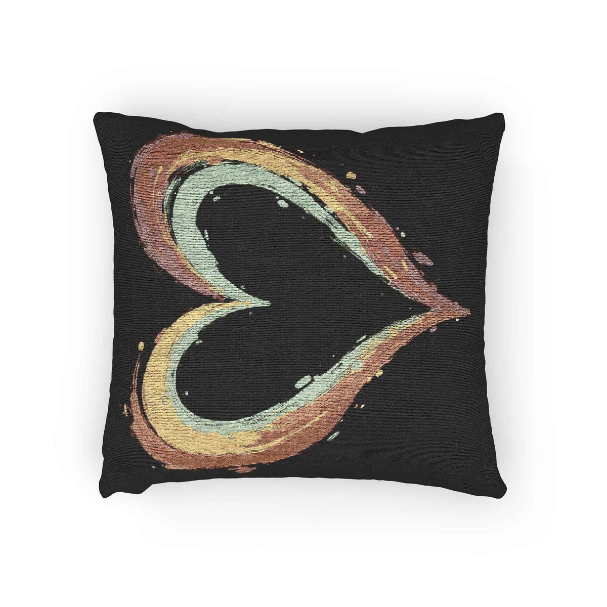 Oreiller cœur peint | Coussin décoratif tissé, coussin cœur bohème