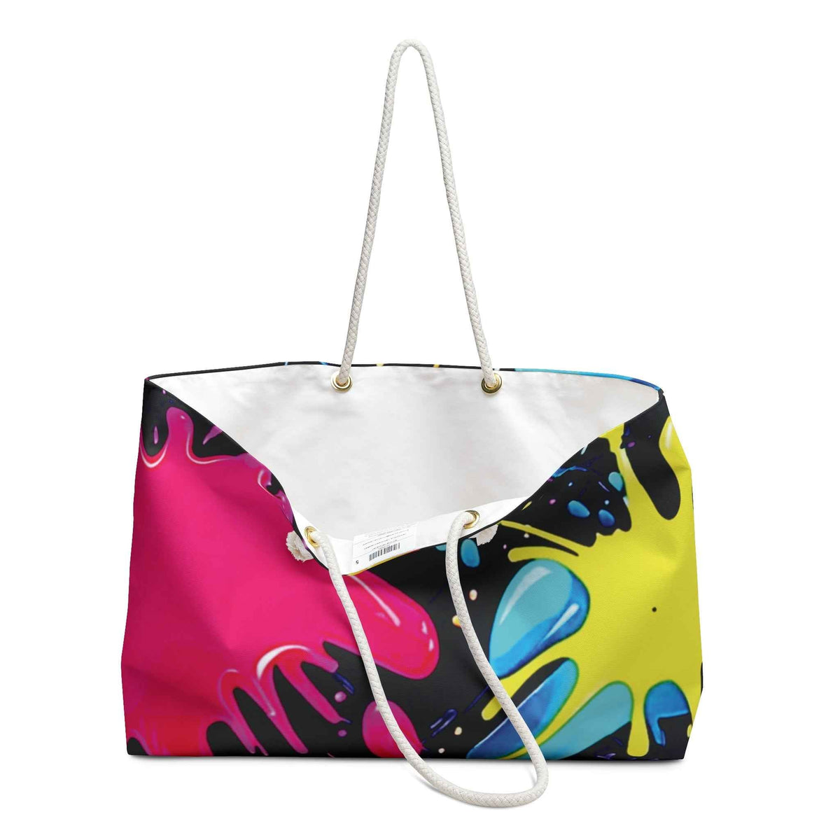 Sac de voyage néon éclaboussures de peinture | Sac fourre-tout éclaboussures colorées | Grand sac fourre-tout