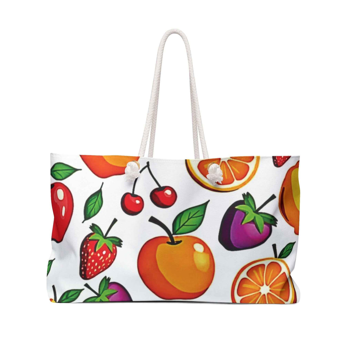 Sac de voyage à motif de fruits colorés | Sac fourre-tout Citron Cerise Fraise | Sac de plage | Grand sac fourre-tout | Sac fourre-tout maman | Cadeau pour maman