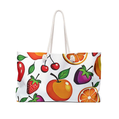 Sac de voyage à motif de fruits colorés | Sac fourre-tout Citron Cerise Fraise | Sac de plage | Grand sac fourre-tout | Sac fourre-tout maman | Cadeau pour maman