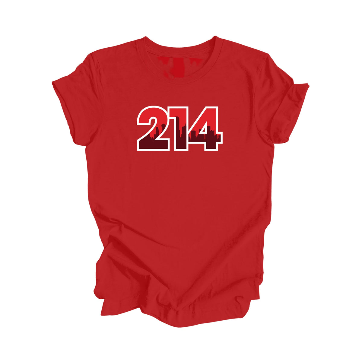 214 Dallas Texas USA Area Code City Skyline Gift - Unisex T-Shirt - Inspired X