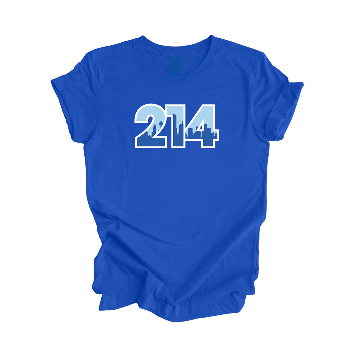 214 Dallas Texas USA Area Code City Skyline Gift - Unisex T-Shirt - Inspired X
