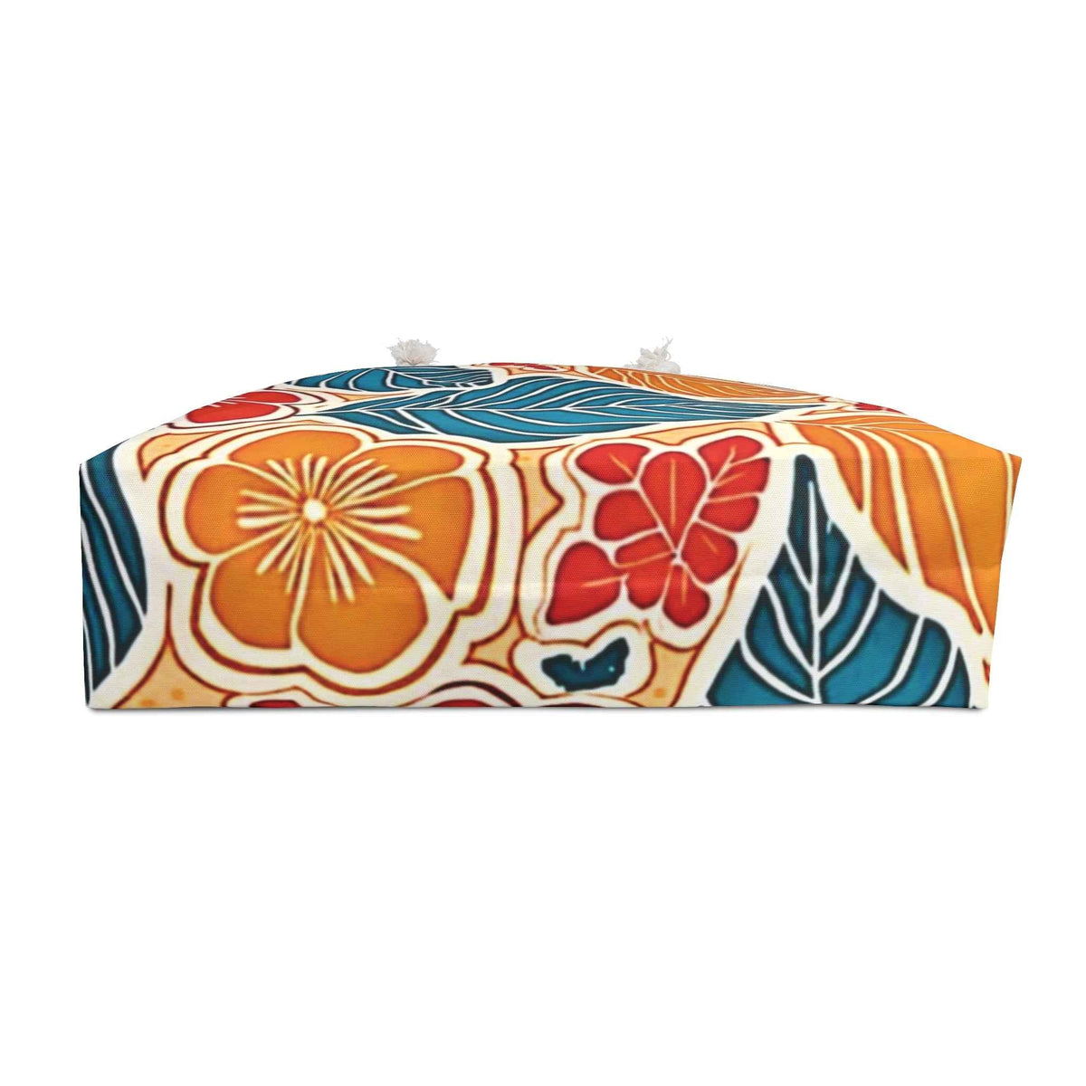 Grand sac de voyage à motifs floraux tropicaux | Sac cabas hibisicus bleu et orange