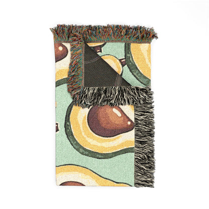 Jeté décoratif tissé motif avocat – Doux et confortable pour cuisine, salon et cadeaux