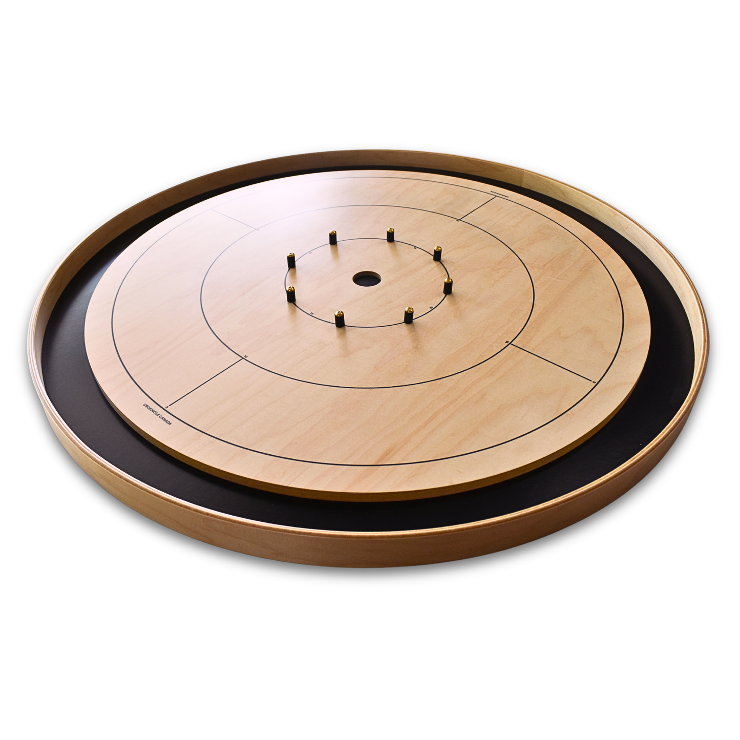 Le jeu de société Crokinole Canada (avec image de marque) – Ensemble de jeu de tournoi – Conforme aux normes de la NCA