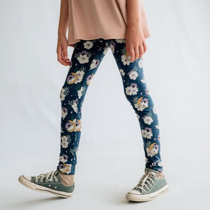 Youth Bamboo Leggings | Night Sky