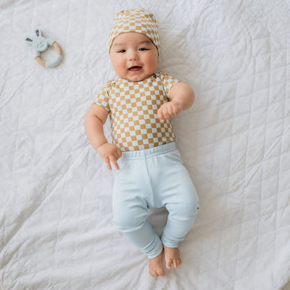 Baby Bamboo Leggings | Blue Checkers