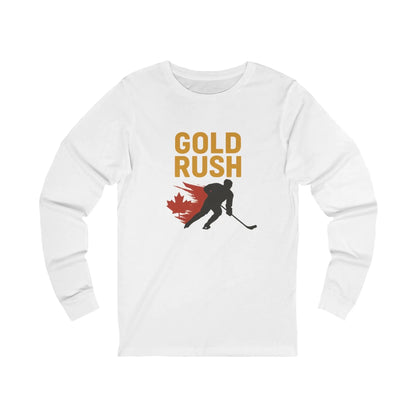 Chandail unisexe à manches longues Gold Rush Hockey - Or Olympique Canada - Crosse de hockey en érable