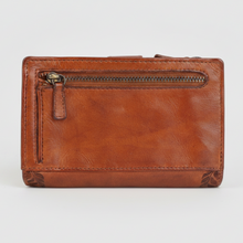 Portefeuille pour femme MET en cuir. Organisateur pliable avec détails floraux gravés au laser.