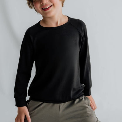 Youth Bamboo Raglan Pullover | Graphite