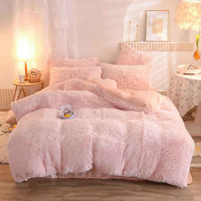 4-Piece Mink Velvet Bedding Set – Soft Polyester Duvet Cover, Flat Sheet & Pillowcases
