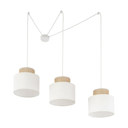Suspension DUO blanche réglable à 3 lampes pour table de salle à manger et îlot de cuisine