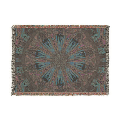 Couverture tissée Mandala Kaléidoscope — Jeté décoratif bohème pour salon et cadeau