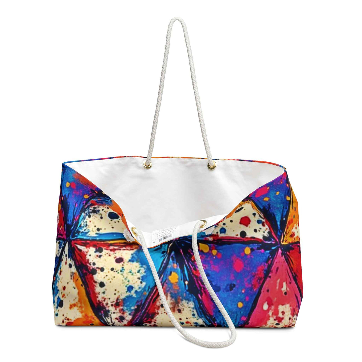 Sac de voyage géométrique coloré à imprimé triangle | Motif éclaboussures abstraites, Grand sac fourre-tout