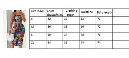 Women's Floral Vest Skirt Set – Printed Sleeveless Crop Top and Midi Skirt Outfit