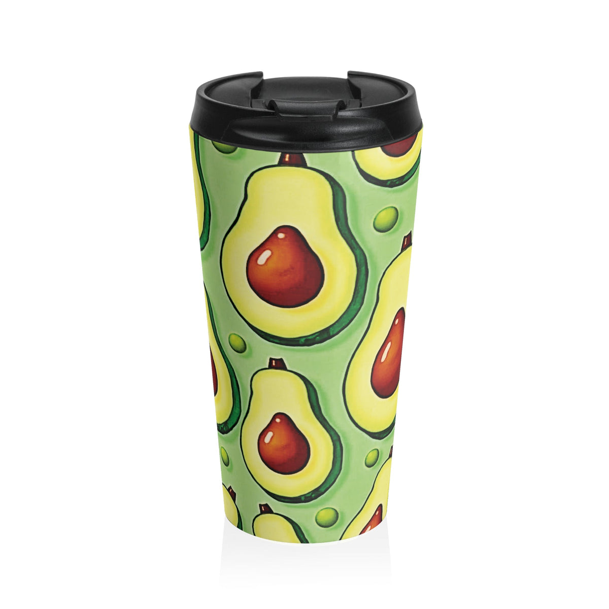 Mug de voyage isotherme en acier inoxydable motif avocat — Gobelet réutilisable pour café