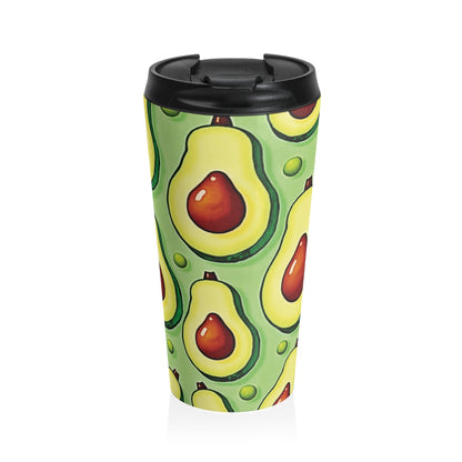 Mug de voyage isotherme en acier inoxydable motif avocat — Gobelet réutilisable pour café
