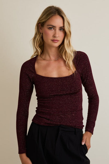 Kaia Deep Neck Rib Top